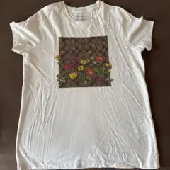 COACH Tシャツ ホワイト 花柄 シグネチャー