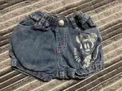 ミッキー プリント デニムショートパンツ 90