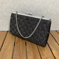 昭和レトロ クラッチバッグ ハンドバッグ フォーマルバッグ ビーズ装飾 がま口