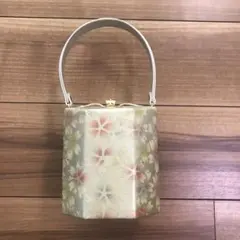 【美品】和装 バック カバン 桜 八角形 シルバー ゴールド