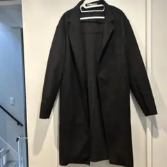 ZARA フェイクスエード ロングコート ブラックのサムネイル