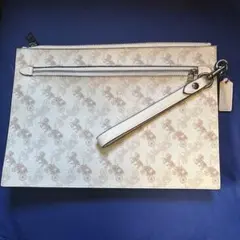 【希少】 COACH コーチ クラッチバッグ ブランド 馬車柄 美品