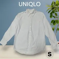 UNIQLO ユニクロ ストライプ長袖シャツ S 綿100％ BD
