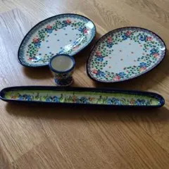 ポーリッシュポタリー　ポーランド食器　4点セットのサムネイル