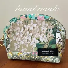 ハンドメイドポーチ リバティアーカイブライラックストロベリーシーフパッチワーク