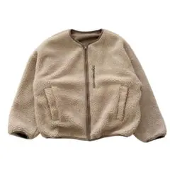 2wayリバーシブル　ボアブルゾン　アウター　ブラウン　M