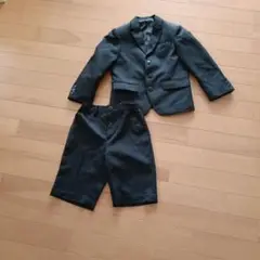 キッズ スーツ ダークグレー ストライプ　㈱キャット　七五三