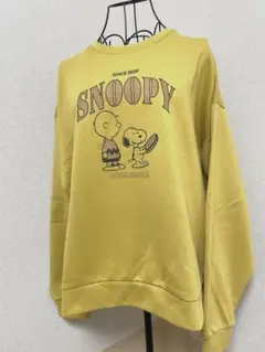 PEANUTS スヌーピー トレーナー Lサイズ マスタードイエロー