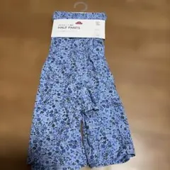120 レーヨン混ニットハーフパンツ 花柄 女児 ステテコ