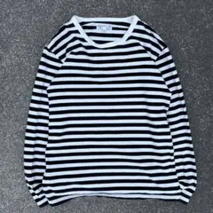 00s agnes b 短丈 ボーダー ロンＴ y2k シティーボーイ 白×黒