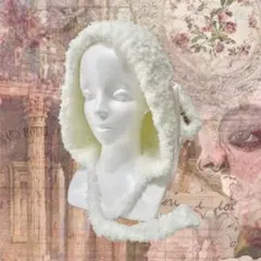 ボンネット羊帽子　編み物　ハンドメイド　ニット帽