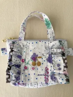ハンドメイド　リバティ　ミニミニフリルポーチ