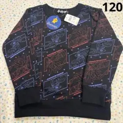 ⑯120、総柄、新品☆ポケモン、ミライドン、コライドン☆長袖トレーナー、裏起毛