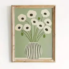 ポスター　インテリア　ポピー　白 3040　キャンバスアート　アートポスター