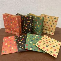 ハンドメイドミニ紙袋 折り紙  クラフト紙　ドット 8枚