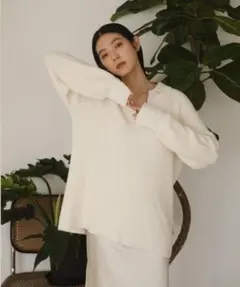 ENOF cropped knit オフホワイト FREE クロップドニット