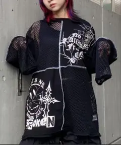 メッシュオーバーサイズTシャツ Candy Stripper 新品未使用タグ付き