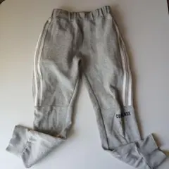コンバース古着140cm長ズボン1枚秋冬物グレイジャージホワイトストライプ裏起毛