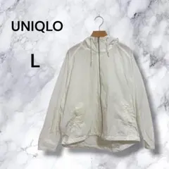UNIQLO ユニクロ オーバーサイズパーカ 撥水加工 ホワイト L