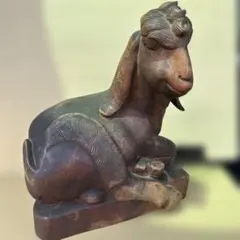 唐木 雕刻 木製 山羊の彫刻 置物 インテリア