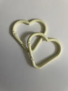 アイボリー ハート型キーホルダー 2個セット
