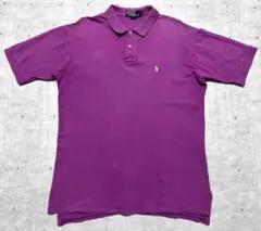90s USA製 ポロ バイ ラルフローレン 鹿の子 ポロシャツ ワンポイント