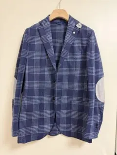 【美品】L.B.M. 1911 チェック柄 ウールジャケット エルボーパッチ