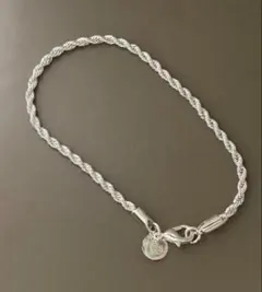 シルバー ツイストデザイン ブレスレット メンズ チェーン シンプル