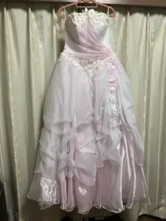 ピンク フリル カラードレス ウエディングドレス