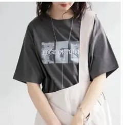 新品　最終値下げ　ANTIQUA フォトプリント 半袖Tシャツ ブラックのサムネイル