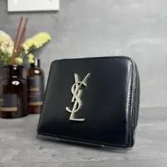 SAINT LAURENT 二つ折り財布 YSL カサンドラ L字ファスナー 黒