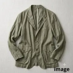 JOSEPH ABBOUD 麻混 サファリ ジャケット カーキ ミリタリー/M相のサムネイル