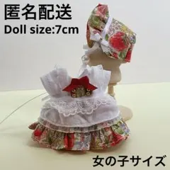 ハンドメイド　ドール服　ボンネットとワンピース　女の子サイズ　白