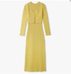 フレイアイディ　カーデセットリブワンピース セットアップ