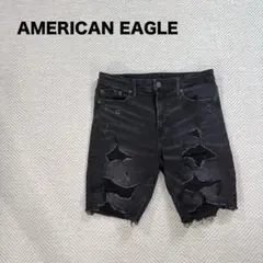 1 アメリカンイーグル FLEX ダメージ デニム ハーフパンツ 黒 33のサムネイル