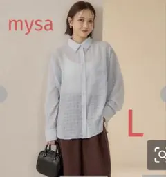 しまむら♡田中里奈　ポコポコシアーシャツ　淡水色　Lサイズ