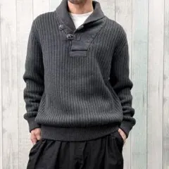 ダルーストレーディング ショールカラー ヘンリーネック ニット セーター