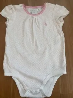 ラルフローレン 白×ピンク ロンパース 12M