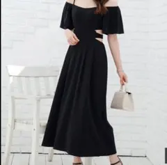 【極美品】バックオープンカット　ロングワンピース　LIP Service 黒