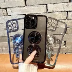 iPhone13pro ケース　宇宙飛行士　シルバー