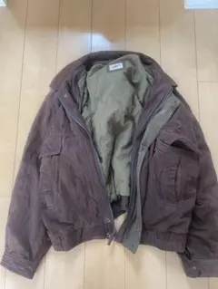 1*3様 ブラウン スエード風ジャケット チェック柄ベスト 革ジャン