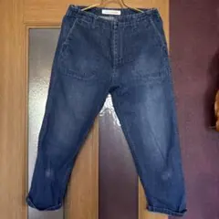 URBANRESEARCH ダークブルー ストレートデニム ゴムウエスト