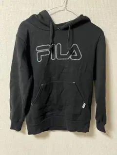 FILA ブラック フード付きパーカー M 裏フーリース生地