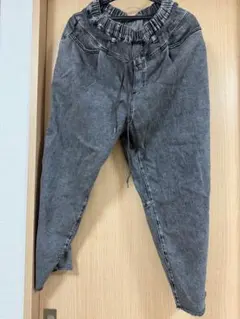 しまむら　ロゴスデイズ　ブラックデニムパンツ