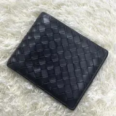 美品 ボッテガヴェネタ 二つ折り財布 イントレチャート ダークブラウンのサムネイル