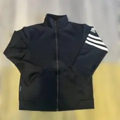 adidas 3本ライン ジップアップ黒　上下