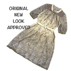 a918 ニュールック 半袖ワンピース ベルト付 肩パッド春夏 レトロ 日本製