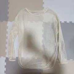 アイボリー メッシュ 長袖トップス ONE SIZE