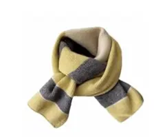 A*☆様 ストライプニットマフラー イエロー グレー