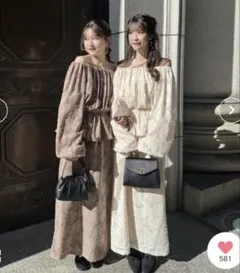 mellowneon 3wayジャガードフラワーワンピース／オケージョン／ドレス